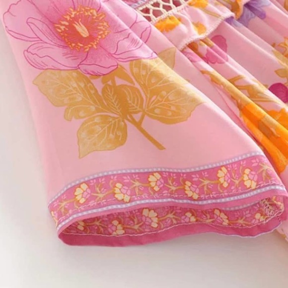 NWT Pastel Pink Floral Ruffle Short Sleeve Blouse - Picture 10 of 11